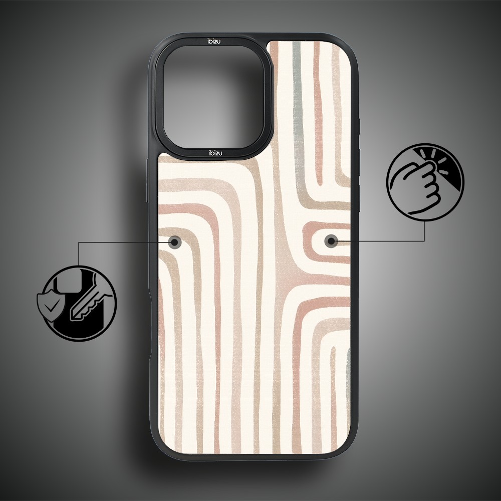 Etui do iPhone 17 IBIZU DropGuard Matt z MagSafe, Boho, Geometryczne linie (3)
