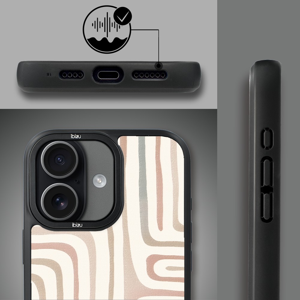 Etui do iPhone 17 IBIZU DropGuard Matt z MagSafe, Boho, Geometryczne linie (7)