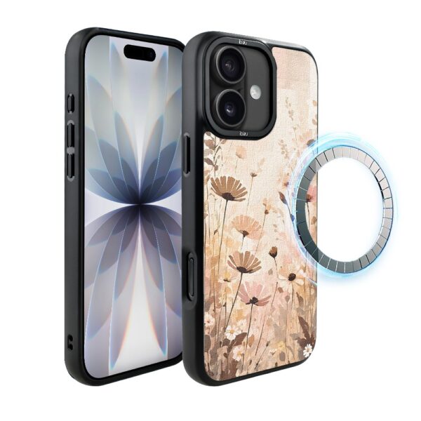 Etui do iPhone 17 IBIZU DropGuard Matt z MagSafe, Boho, Kwiatowa łąka