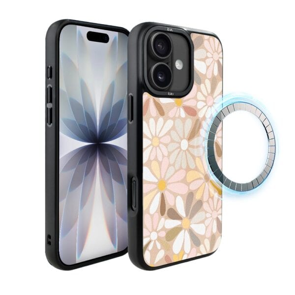 Etui do iPhone 17 IBIZU DropGuard Matt z MagSafe, Boho, Kwiaty vintage