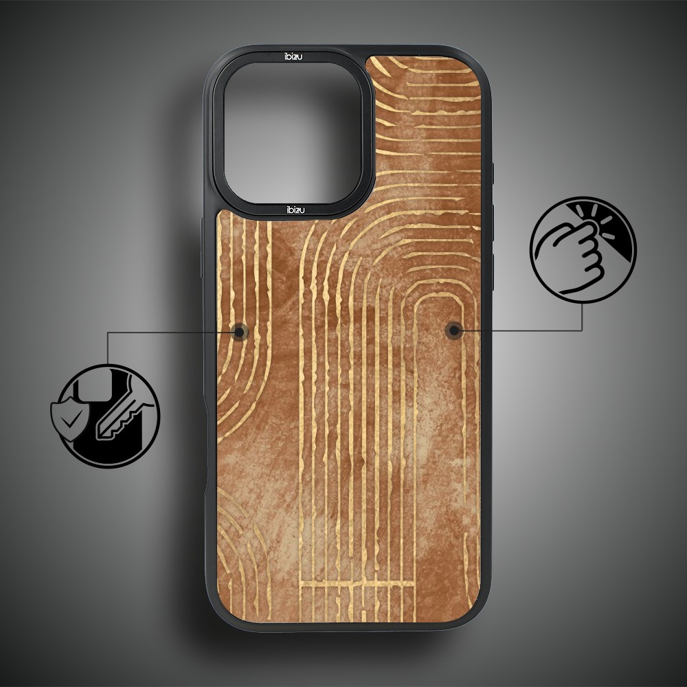 Etui do iPhone 17 IBIZU DropGuard Matt z MagSafe, Boho, Piaskowy labirynt (3)