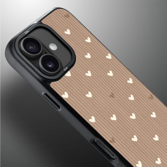 Etui do iPhone 17 IBIZU DropGuard Matt z MagSafe, Boho, Pudrowe serca (1)