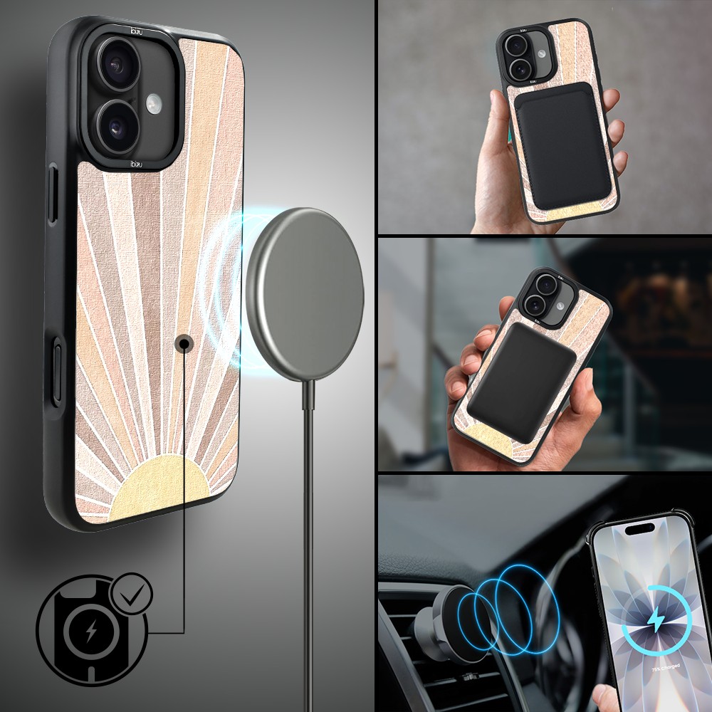 Etui do iPhone 17 IBIZU DropGuard Matt z MagSafe, Boho, Wschód słońca (2)