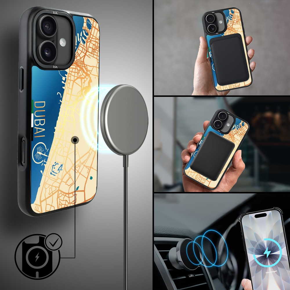 Etui do iPhone 17 IBIZU DropGuard Matt z MagSafe, Mapy Świata, Dubai (5)