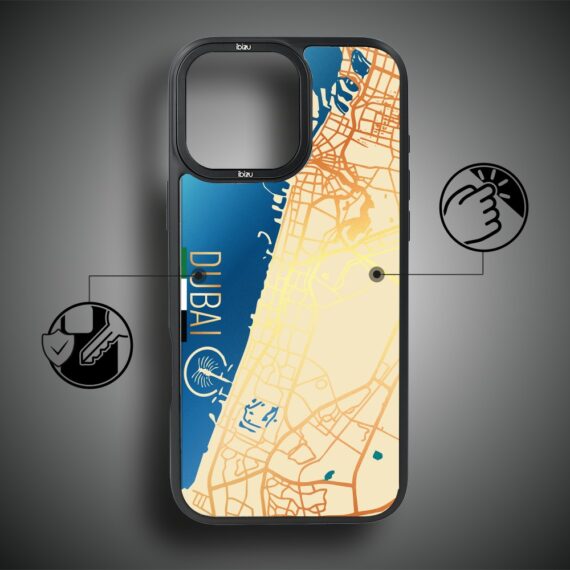 Etui do iPhone 17 IBIZU DropGuard Matt z MagSafe, Mapy Świata, Dubai (6)