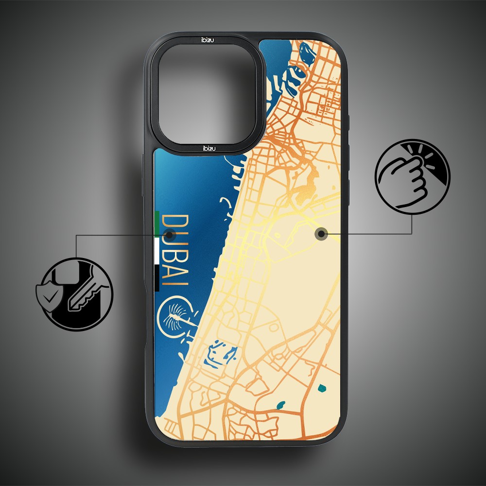 Etui do iPhone 17 IBIZU DropGuard Matt z MagSafe, Mapy Świata, Dubai (6)