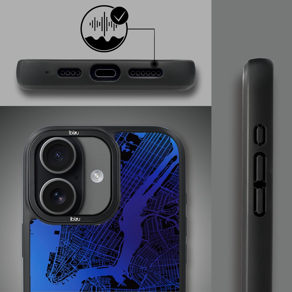 Etui do iPhone 17 IBIZU DropGuard Matt z MagSafe, Mapy Świata, New York (2)