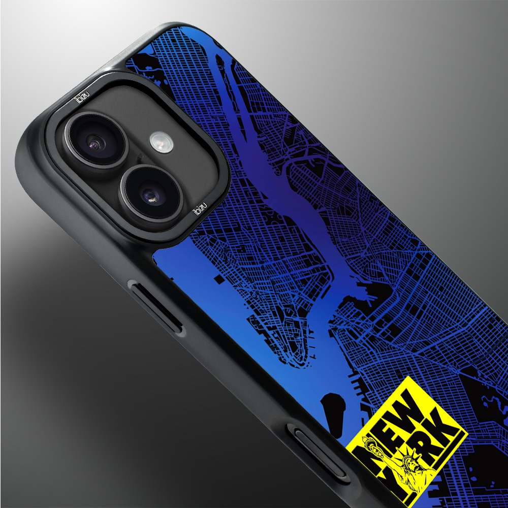 Etui do iPhone 17 IBIZU DropGuard Matt z MagSafe, Mapy Świata, New York (4)