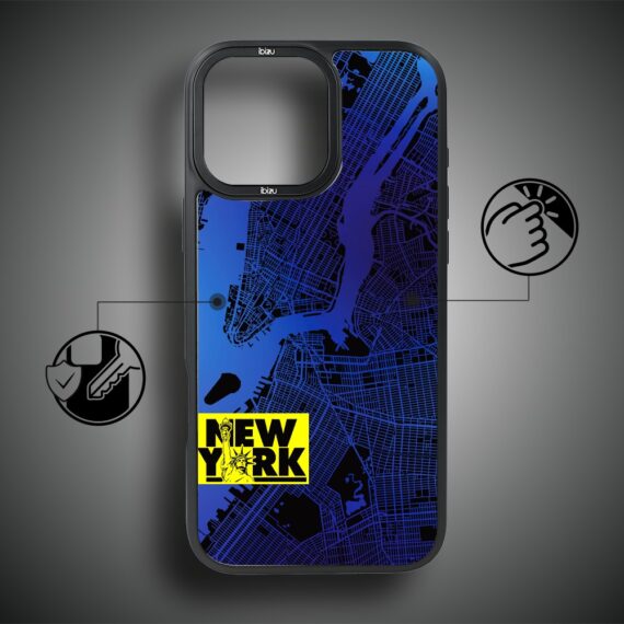 Etui do iPhone 17 IBIZU DropGuard Matt z MagSafe, Mapy Świata, New York (6)