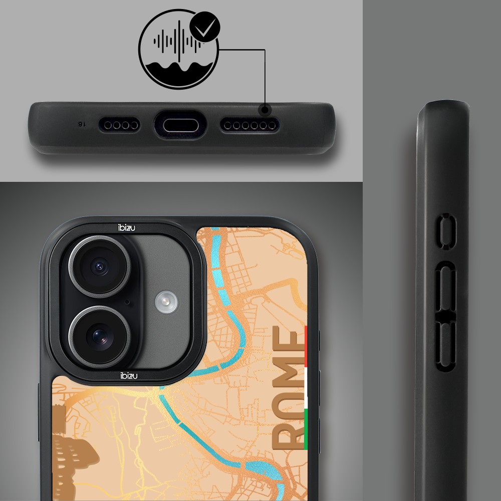 Etui do iPhone 17 IBIZU DropGuard Matt z MagSafe, Mapy Świata, Rome (2)