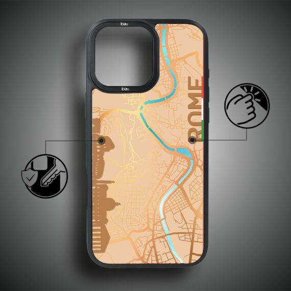 Etui do iPhone 17 IBIZU DropGuard Matt z MagSafe, Mapy Świata, Rome (6)