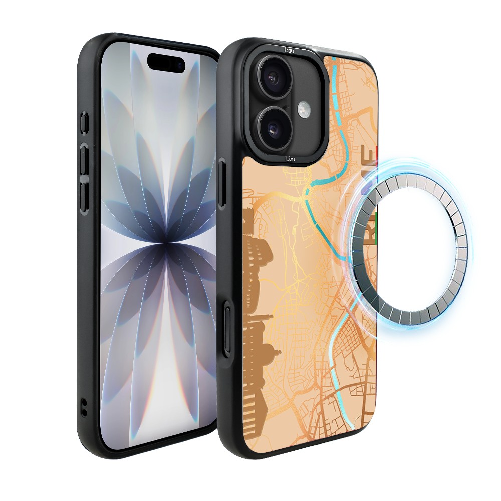 Etui do iPhone 17 IBIZU DropGuard Matt z MagSafe, Mapy Świata, Rome