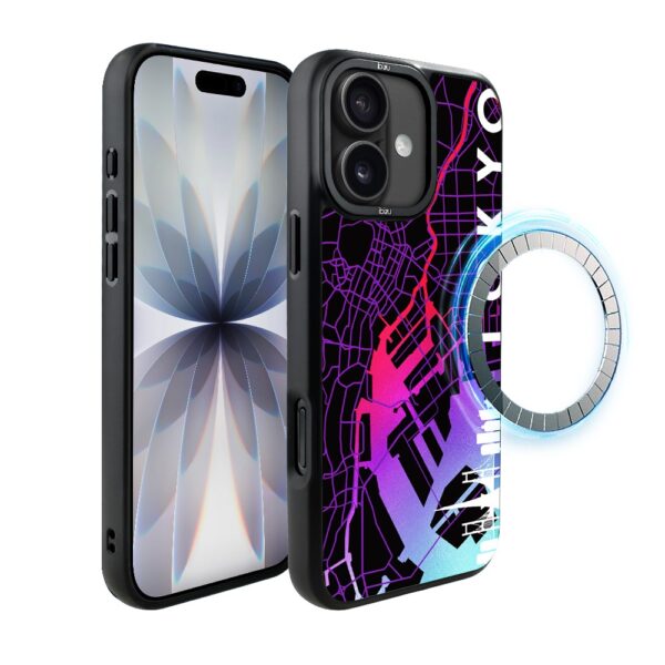 Etui do iPhone 17 IBIZU DropGuard Matt z MagSafe, Mapy Świata, Tokyo