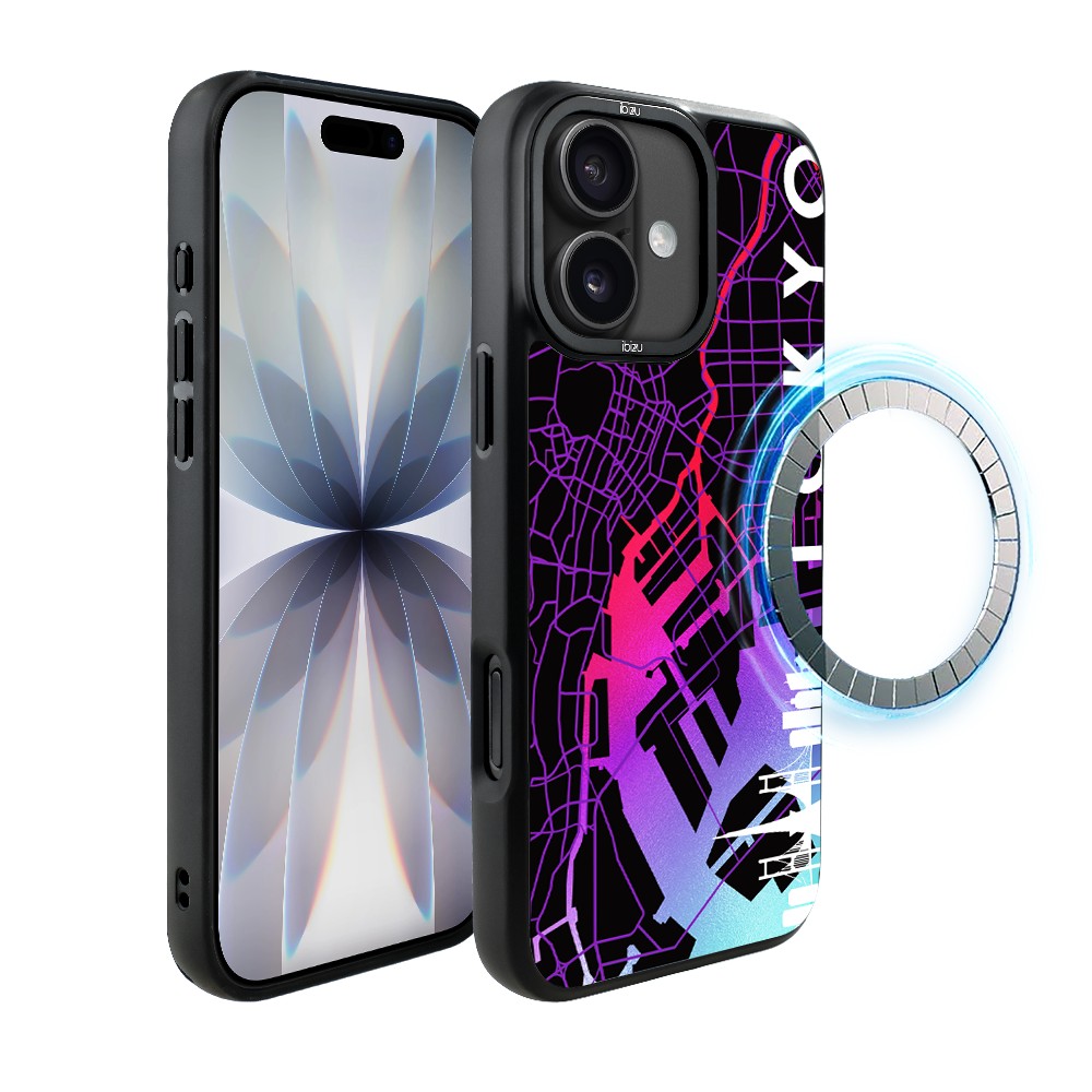 Etui do iPhone 17 IBIZU DropGuard Matt z MagSafe, Mapy Świata, Tokyo