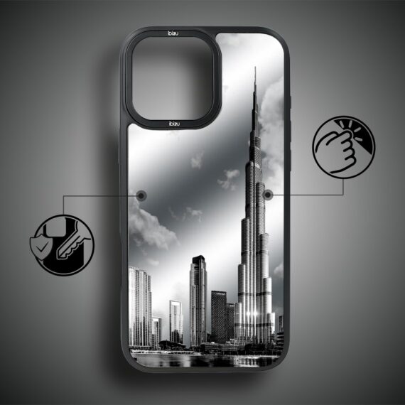 Etui do iPhone 17 IBIZU DropGuard Matt z MagSafe, Noir City, Burj Khalifa (4)