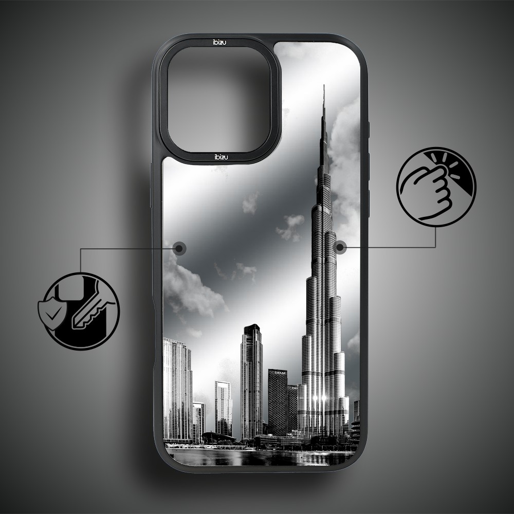 Etui do iPhone 17 IBIZU DropGuard Matt z MagSafe, Noir City, Burj Khalifa (4)
