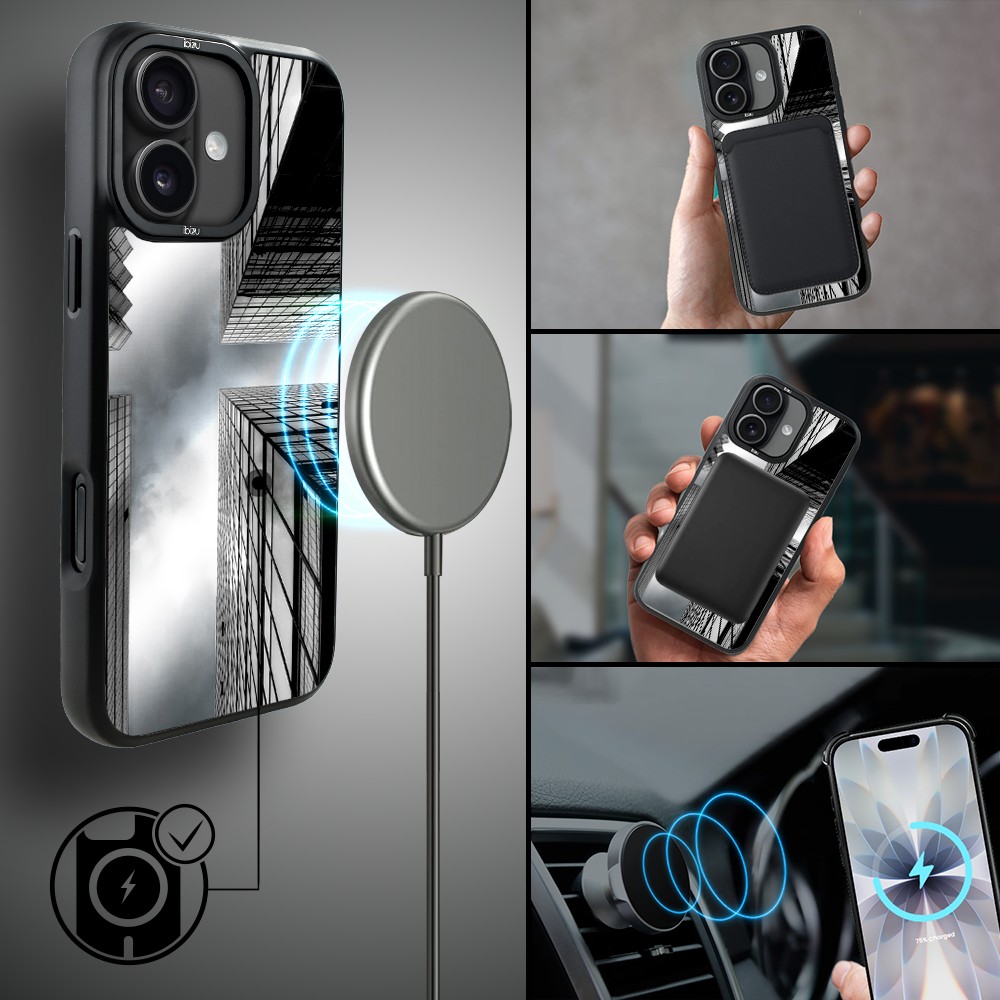 Etui do iPhone 17 IBIZU DropGuard Matt z MagSafe, Noir City, Drapacze Chmur (3)