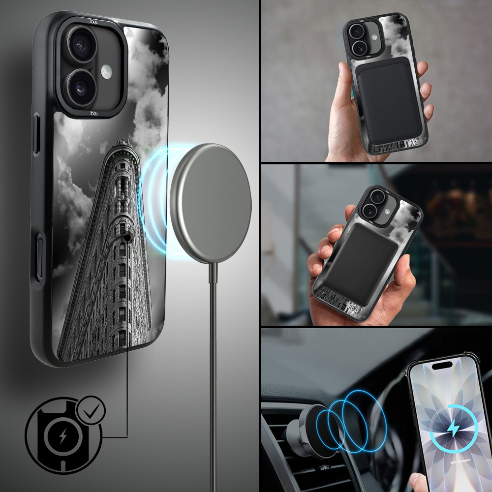 Etui do iPhone 17 IBIZU DropGuard Matt z MagSafe, Noir City, Flatiron (3)