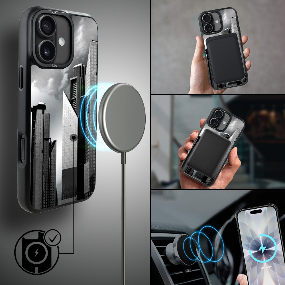 Etui do iPhone 17 IBIZU DropGuard Matt z MagSafe, Noir City, Manhattan (3)