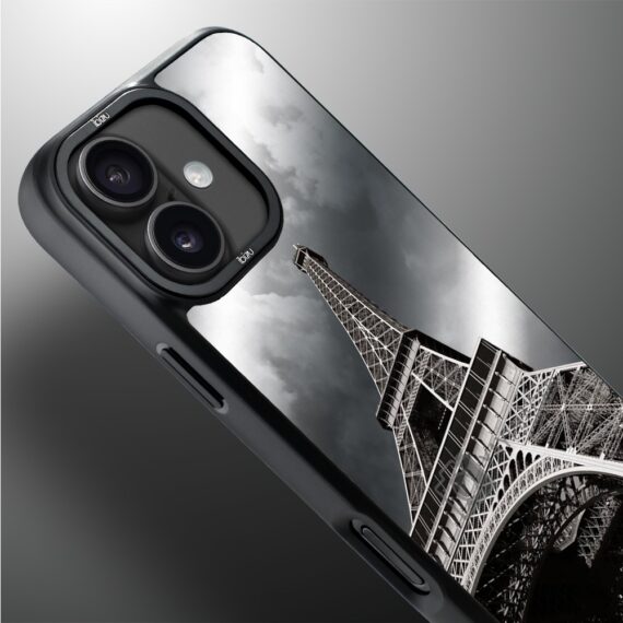 Etui do iPhone 17 IBIZU DropGuard Matt z MagSafe, Noir City, Wieża Eiffla (1)