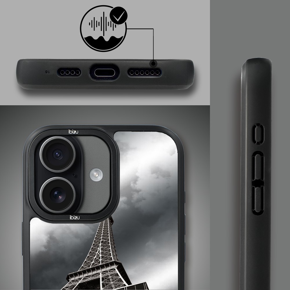 Etui do iPhone 17 IBIZU DropGuard Matt z MagSafe, Noir City, Wieża Eiffla (7)