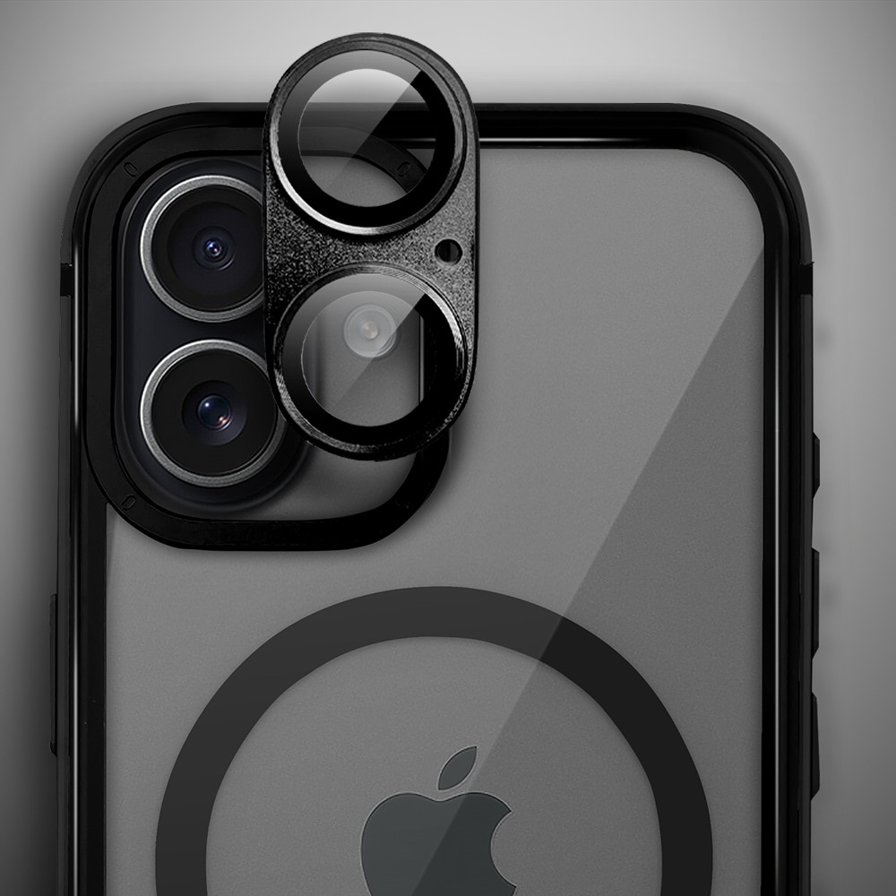 Etui do iPhone 17 IBIZU Elite Skin z MagSafe, krystalicznie czyste z metalową ramką, czarne (8)