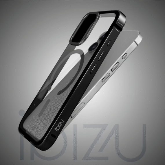 Etui do iPhone 17 IBIZU Elite Skin z MagSafe, krystalicznie czyste z metalową ramką, czarne (9)