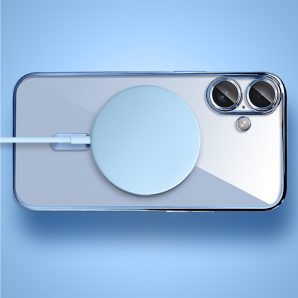 Etui do iPhone 17 MagSafe Luxury Protect przeźroczyste, hybrydowa ochrona kamery, niebieskie Artboard 3