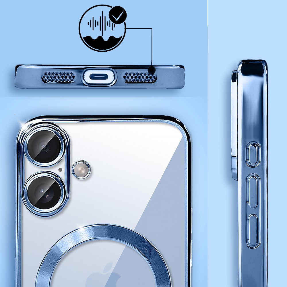 Etui do iPhone 17 MagSafe Luxury Protect przeźroczyste, hybrydowa ochrona kamery, niebieskie Artboard 5