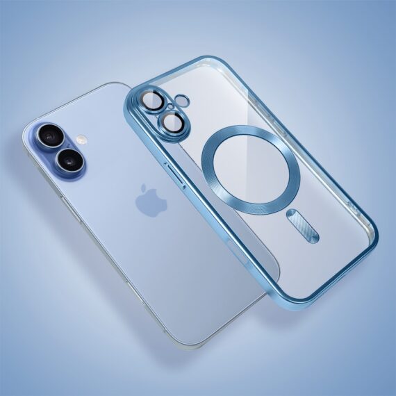 Etui do iPhone 17 MagSafe Luxury Protect przeźroczyste, z osłoną aparatu, Titanium Finish, niebieskie (7)