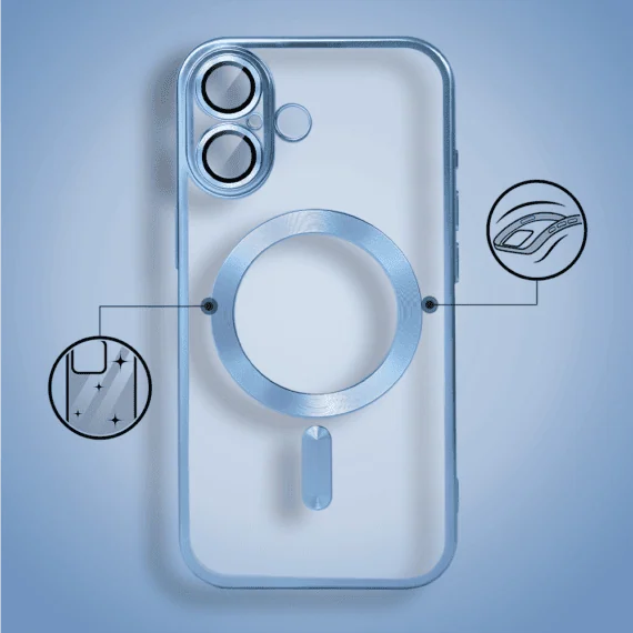Etui-do-iPhone-17-MagSafe-Luxury-Protect-przezroczyste-z-oslona-aparatu-Titanium-Finish-niebieskie-pop