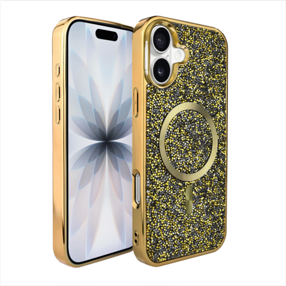 Etui do iPhone 17 MagSafe Tresury Case, diamentowe, z błyszczącą ramką, złote (8) Etui do iPhone 17 MagSafe Tresury Case, diamentowe, z błyszczącą ramką, złote (8)