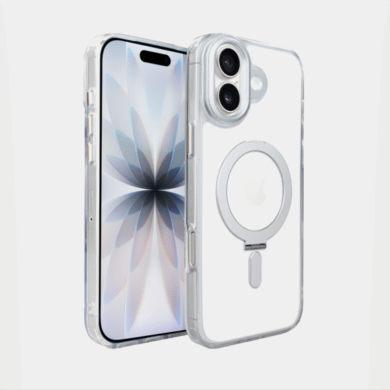 Etui do iPhone 17 Metal Clear Cam MagSafe Stand z podstawką, twarde, przeźroczyste (6)
