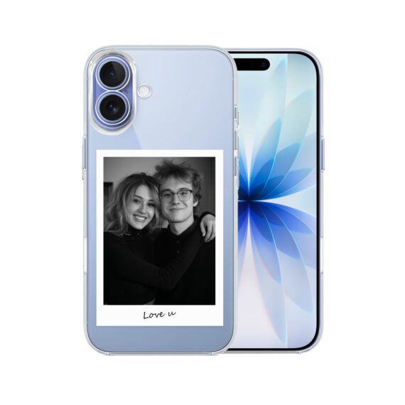 Etui do iPhone 17, Polaroid z własnym zdjęciem, upominek na prezent, przeźroczyste (1)