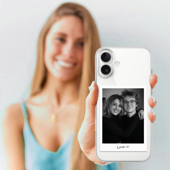 Etui do iPhone 17, Polaroid z własnym zdjęciem, upominek na prezent, przeźroczyste (5)
