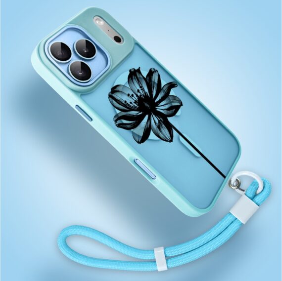 Etui do iPhone 17 Pro Color Flush z MagSafe, z osłoną aparatu, czarny kwiat, błękitne4 Etui do iPhone 17 Pro Color Flush z MagSafe, z osłoną aparatu, czarny kwiat, błękitne4