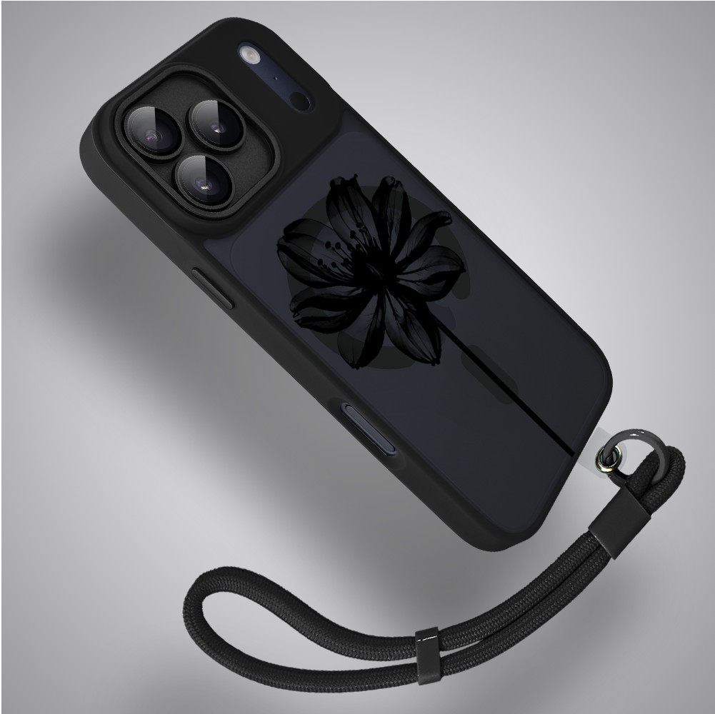 Etui do iPhone 17 Pro Color Flush z MagSafe, z osłoną aparatu, czarny kwiat, czarne4