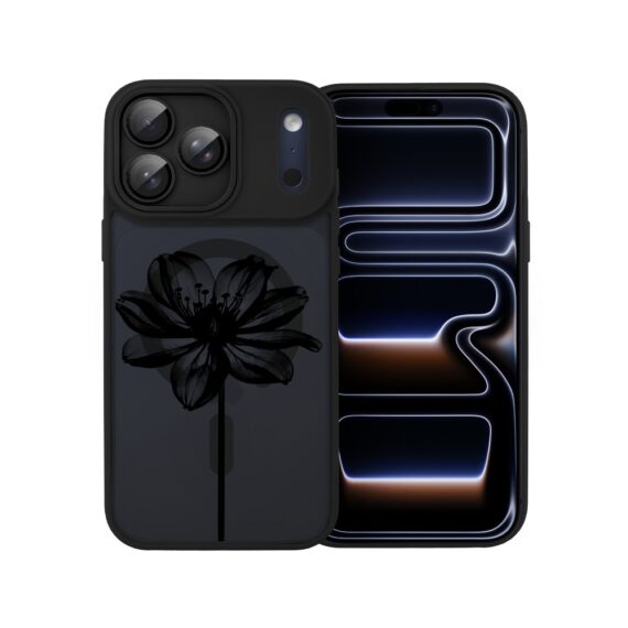 Etui do iPhone 17 Pro Color Flush z MagSafe, z osłoną aparatu, czarny kwiat, czarne7 Etui do iPhone 17 Pro Color Flush z MagSafe, z osłoną aparatu, czarny kwiat, czarne7