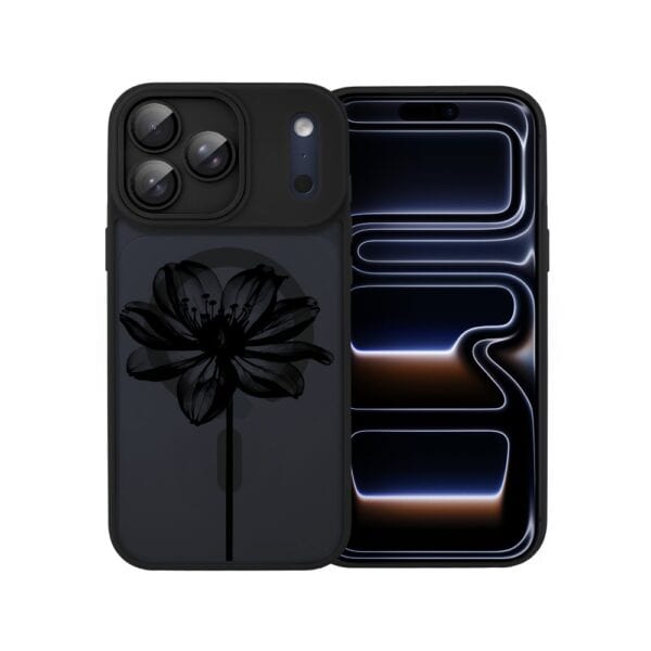 Etui do iPhone 17 Pro Max Color Flush z MagSafe, z osłoną aparatu, czarny kwiat, czarne