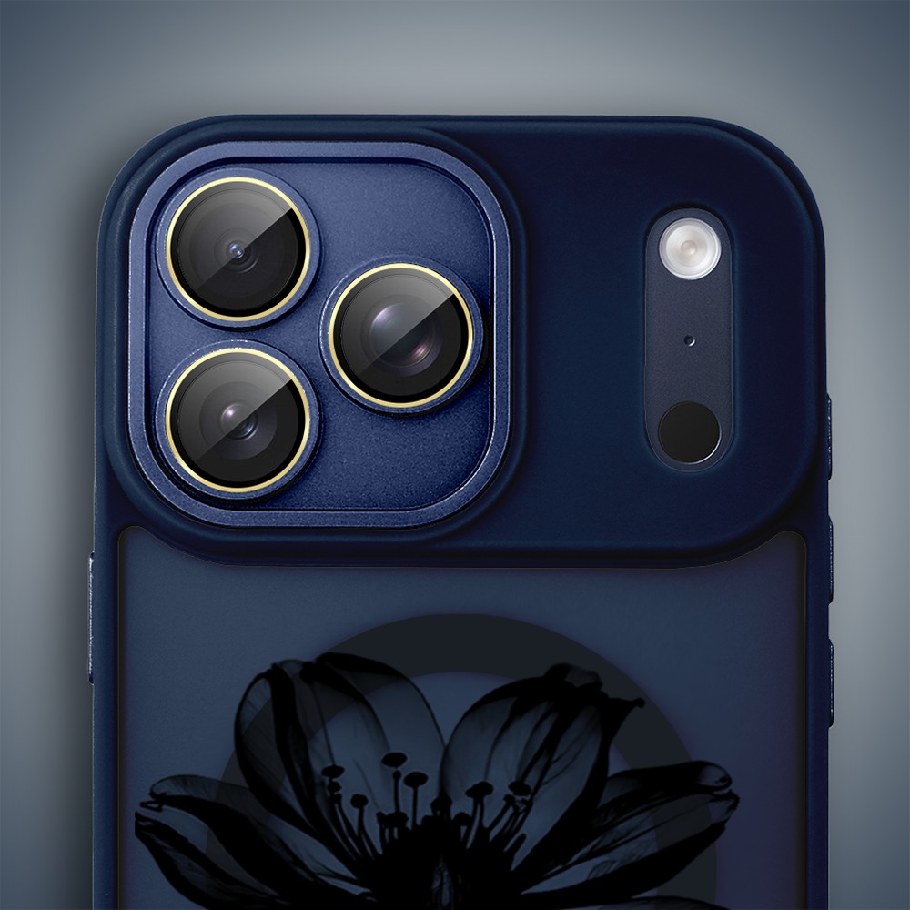 Etui do iPhone 17 Pro Color Flush z MagSafe, z osłoną aparatu, czarny kwiat, granatowe8