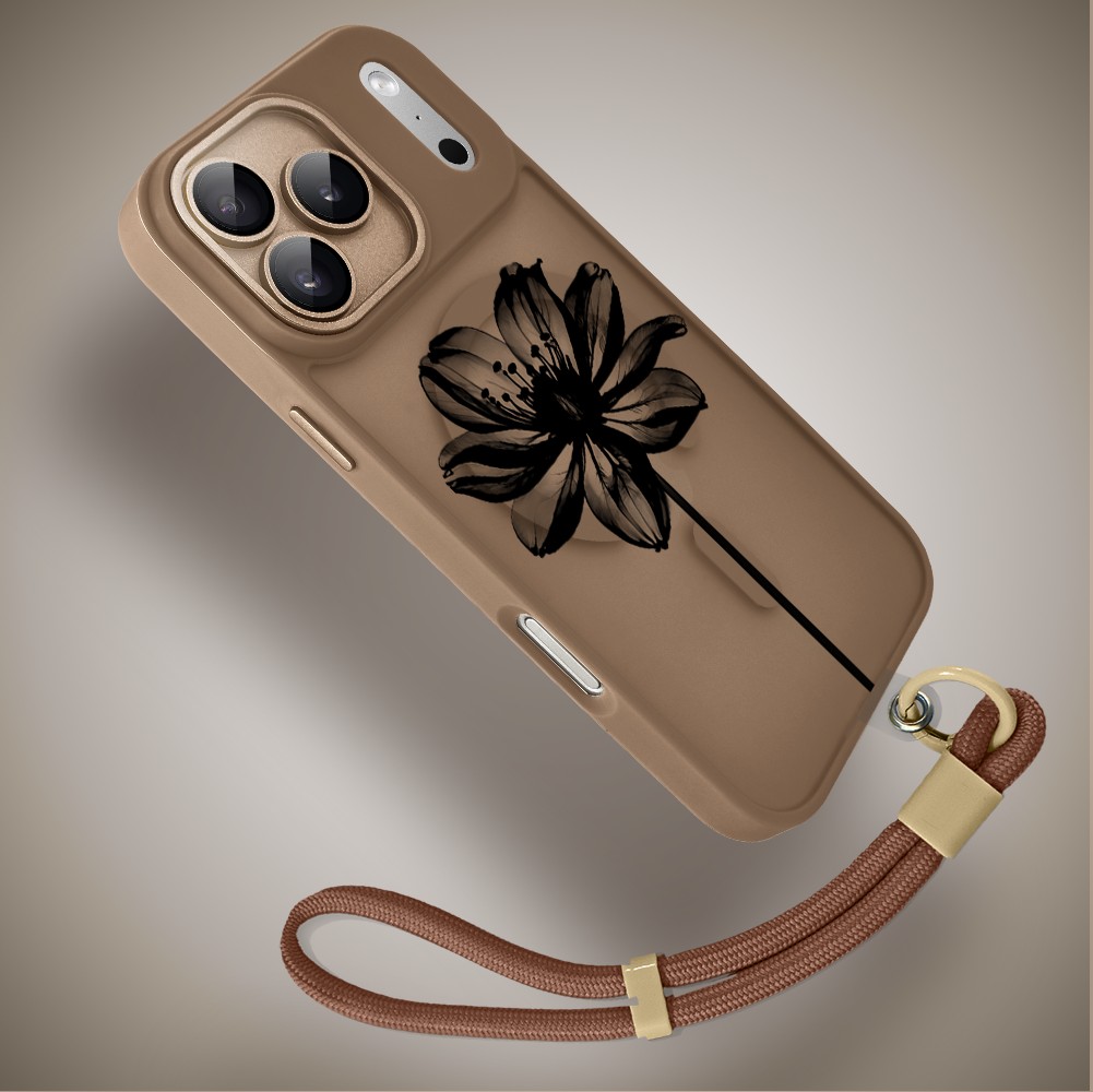 Etui do iPhone 17 Pro Color Flush z MagSafe, z osłoną aparatu, czarny kwiat, pustynny brąz4