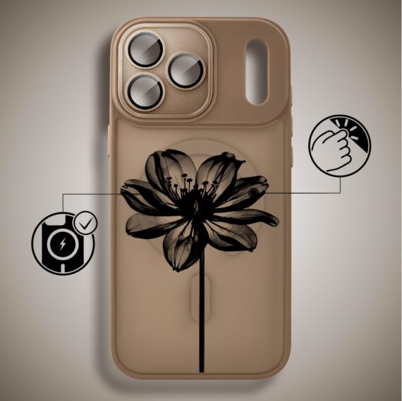 Etui do iPhone 17 Pro Color Flush z MagSafe, z osłoną aparatu, czarny kwiat, pustynny brąz6 Etui do iPhone 17 Pro Color Flush z MagSafe, z osłoną aparatu, czarny kwiat, pustynny brąz6
