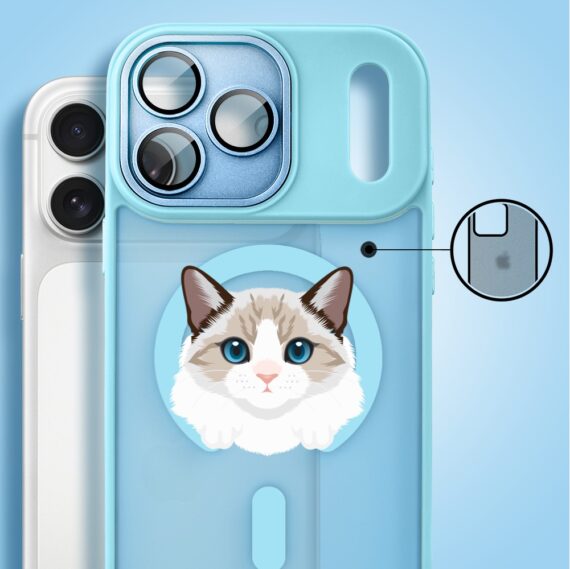 Etui do iPhone 17 Pro Color Flush z MagSafe, z osłoną aparatu, kot birmański, błękitne1 Etui do iPhone 17 Pro Color Flush z MagSafe, z osłoną aparatu, kot birmański, błękitne1