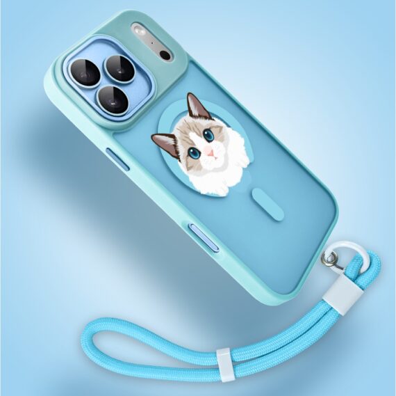 Etui do iPhone 17 Pro Color Flush z MagSafe, z osłoną aparatu, kot birmański, błękitne4 Etui do iPhone 17 Pro Color Flush z MagSafe, z osłoną aparatu, kot birmański, błękitne4