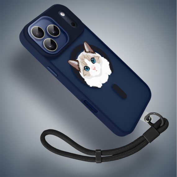Etui do iPhone 17 Pro Color Flush z MagSafe, z osłoną aparatu, kot birmański, granatowe4 Etui do iPhone 17 Pro Color Flush z MagSafe, z osłoną aparatu, kot birmański, granatowe4