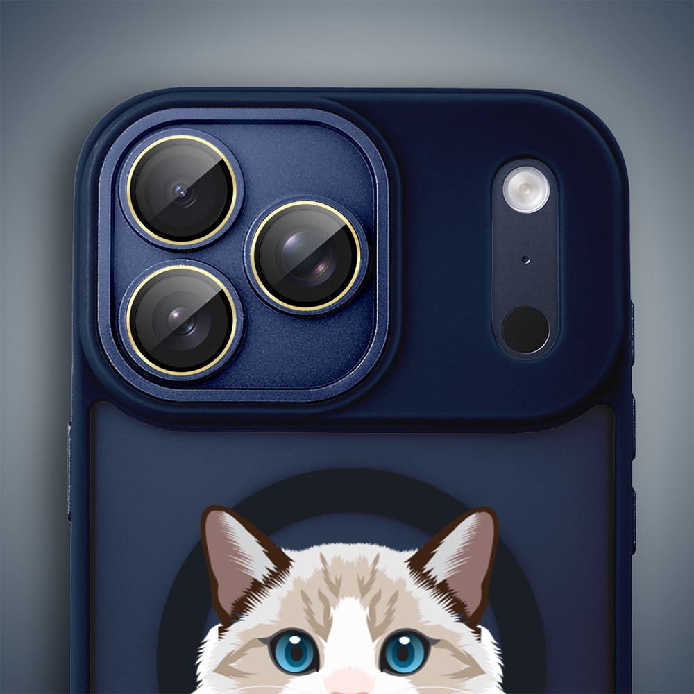 Etui do iPhone 17 Pro Color Flush z MagSafe, z osłoną aparatu, kot birmański, granatowe8