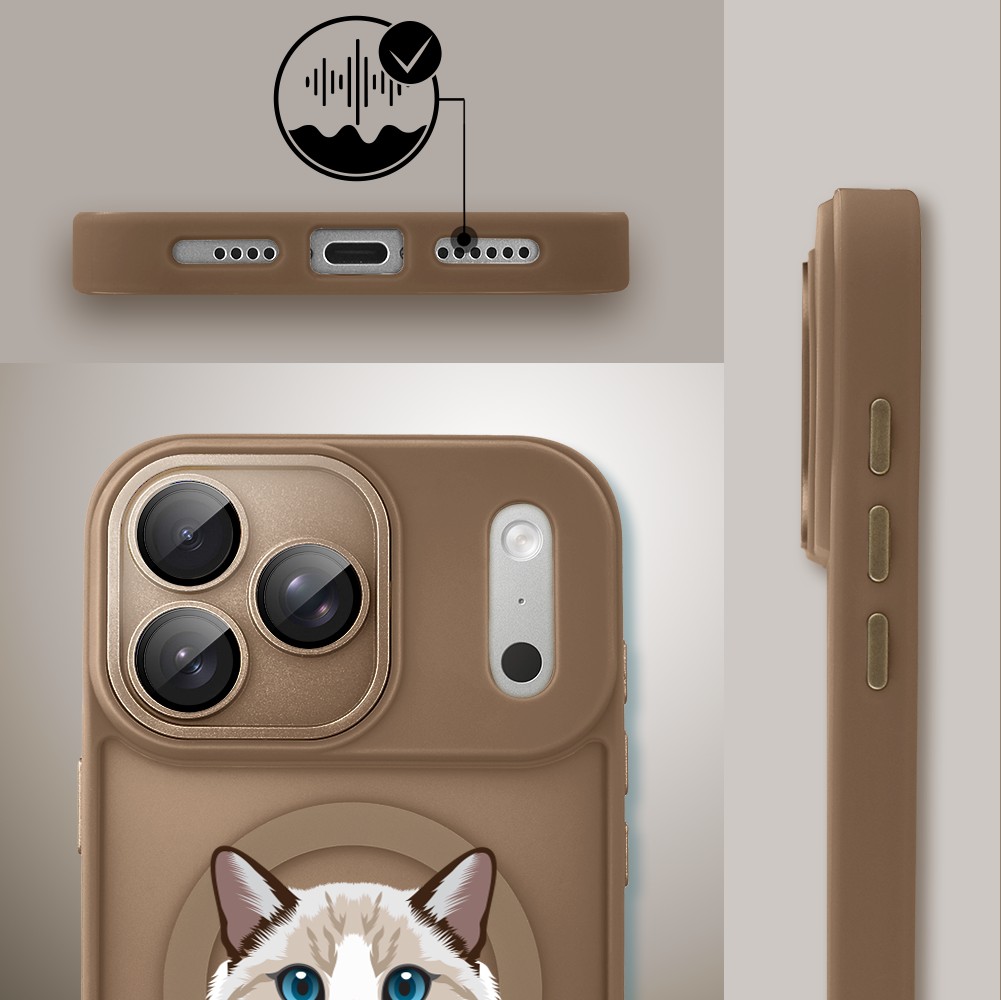 Etui do iPhone 17 Pro Color Flush z MagSafe, z osłoną aparatu, kot birmański, pustynny brąz2