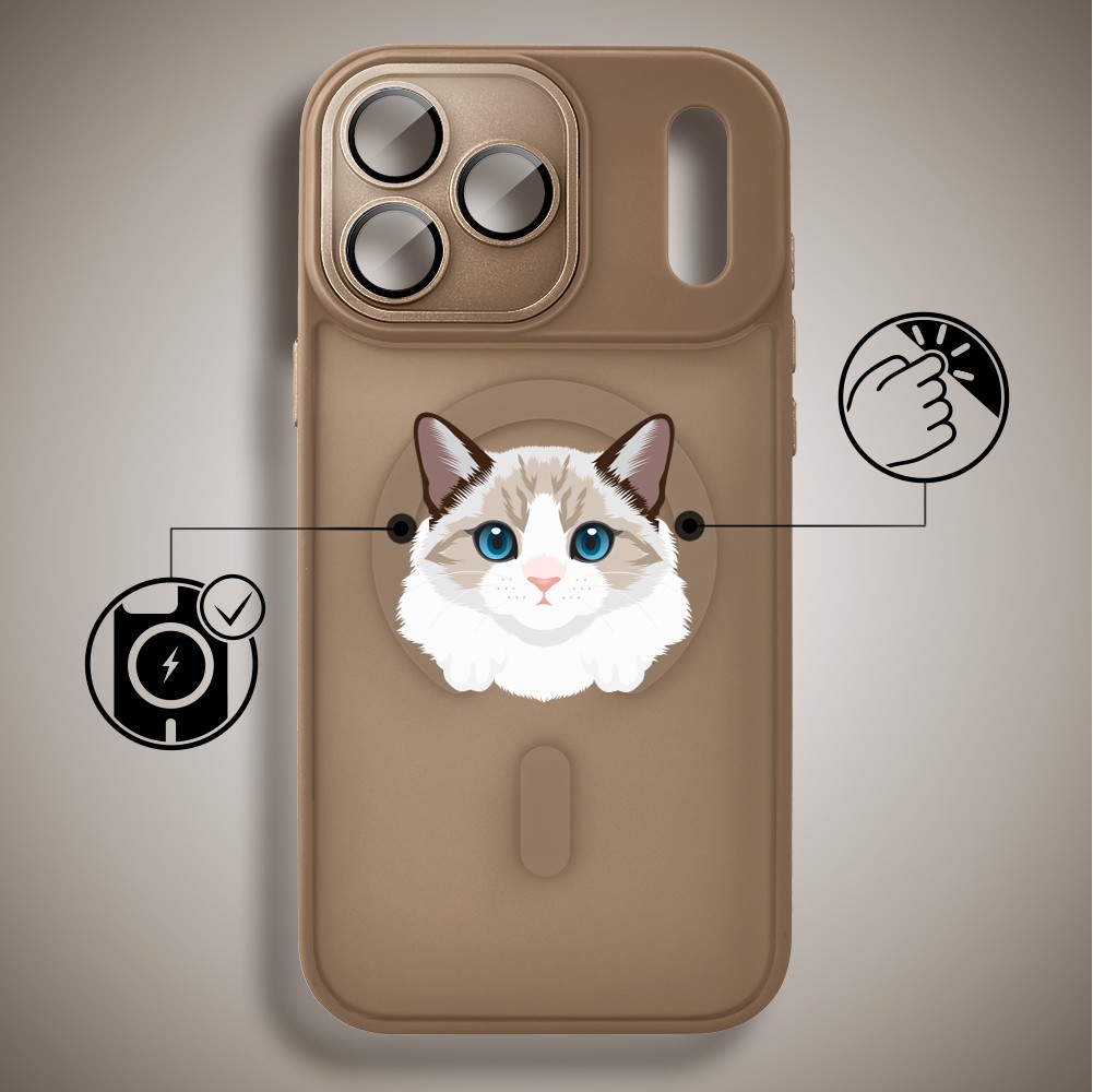 Etui do iPhone 17 Pro Color Flush z MagSafe, z osłoną aparatu, kot birmański, pustynny brąz6
