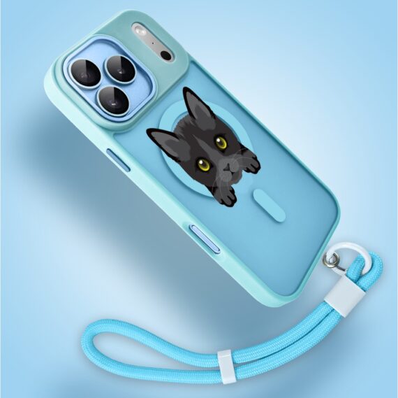 Etui do iPhone 17 Pro Color Flush z MagSafe, z osłoną aparatu, kot bombajski, błękitne4 Etui do iPhone 17 Pro Color Flush z MagSafe, z osłoną aparatu, kot bombajski, błękitne4