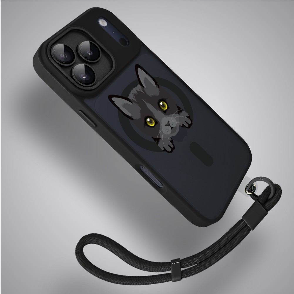 Etui do iPhone 17 Pro Color Flush z MagSafe, z osłoną aparatu, kot bombajski, czarne4